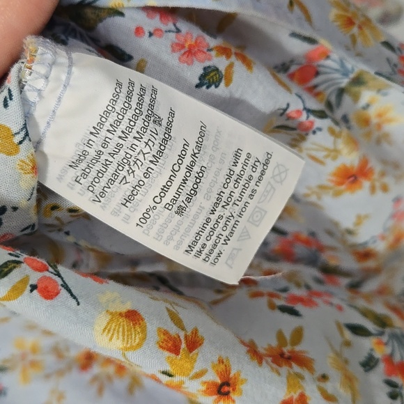 J Crew Mercantile Floral Ruffled long sleeve dress shirt size small - Picture 5 of 6